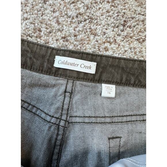 COLDWATER CREEK Woman's Jeans/Pants SIZE 16, Olive Green Denim; Straight leg - Picture 3 of 9